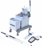 Vileda Professional Double Ready-to-Go S Doppelfahreimer, Bodenreinigungssystem mit