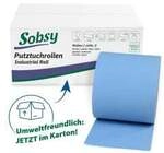 Plock GmbH Sobsy Putztuchrolle, Industriepapierrolle ? 25 cm, 2-lagig, Blaue