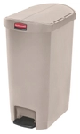 Rubbermaid Slim Jim&reg; Kunststoff-Abfallbeh&auml;lter, beige, Treteimer f&uuml;r eine
