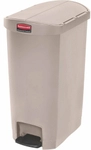 Rubbermaid Slim Jim&reg; Kunststoff-Abfallbeh&auml;lter, beige, Treteimer f&uuml;r eine