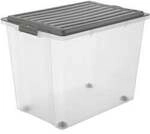 Rotho Kunststoff AG Rotho COMPACT A3 Stapelbox mit Rollen, 70 Liter, Box mit