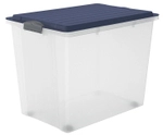 Rotho Kunststoff AG Rotho COMPACT Stapelbox A3 tranparent mit Rollen, 70 Liter,