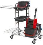 VERMOP GmbH VERMOP Variant 27 Reinigungswagen, verchromt, Reinigungswagen, ideal f&uuml;r