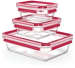 EMSA (Groupe SEB Deutschland GmbH) EMSA Clip&Close Frischhaltedosen Glas Set,