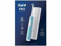 Braun Oral-B Pro 1 Cross Action Caribbean Blue mit Reiseetui Elektrische Zahnbürste