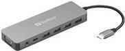 Sandberg 13-in-1 - Dockingstation - USB-C - VGA, HDMI - 100Mb LAN