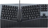 Perixx PERIBOARD-335 DE BL, Kabelgebundene ergonomische mechanische kompakte Tastatur