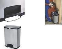 Rubbermaid Tret-Abfalleimer Slim Jim, aus Metall, 90 Liter silber/schwarz, aus