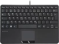 Perixx PERIBOARD-525 DE B, Kabelgebundene Mini-USB-Tastatur mit Touchpad,