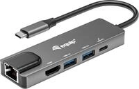 Equip USB-C 5-in-1-Multifunktionsadapter - HDMI - Gigabit LAN - USB 3.2 GEN1 - 100W