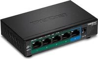 TRENDnet TPE TG52 - Switch - 4 x 10/100/1000 (PoE+) + 1 x 10/100/1000 - Desktop,