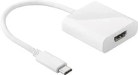 Wentronic 66259, Wentronic USB-C/HDMI - USB-C - HDMI - M&auml;nnlich/weiblich - Wei&szlig;