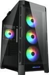 COUGAR Gaming CGR-5AD1B-RGB - Midi Tower - PC - Schwarz - ATX - CEB - EATX - micro