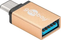 Wentronic 56622, Wentronic Goobay USB-C Adapter - USB 3.0 A-Buchse, Gold - zum