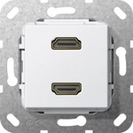 GIRA 567103. Buchsen-Typ: 2 x HDMI. Produktfarbe: Wei&szlig; (567103)