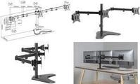 LogiLink Dreifach-Monitorhalterung, Standfu&szlig;, schwarz Arml&auml;nge: 658 mm, f&uuml;r
