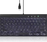 Perixx PERIBOARD-429 DE kabelgebunden USB Mini Tastatur mit Hintergrundbeleuchtung -