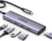 Ugreen UG15596, UGREEN USB-C Dockingstation Hub HDMI 4K 3x USB 3.0 PD 100W Aluminium
