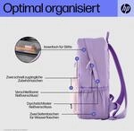 HP Campus-Rucksack (Lavendel) - 50% post-consumer recycled plastic, LDPE bag contains