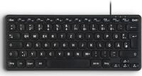 Perixx PERIBOARD-416 DE kabelgebunden USB Mini Tastatur mit 4 Hubs schwarz - Kompakte