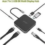 ACER 7in1 USB4 8k Multi Display Hub 1xHDMI/1xDP/2xUSB3.2/USB-C/RJ45/Audi