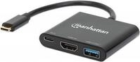 MANHATTAN USB-C auf HDMI 3-in-1 Docking-Konverter mit Power Delivery USB 3.2