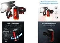 FISCHER FAHRRAD Fahrradbeleuchtung Set PLUS 110 + TWIN STOP LED Schwarz (50686)
