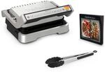 Tefal OptiGrill 2in1 GC773D (edelstahl, 2.100 Watt, mit Grillzange) (GC773D10)