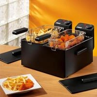 Princess 183028 Doppel-Fritteuse Schwarz - Fritteuse - 6 l - 1,8 kg - 190 &deg;C -