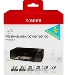 Canon PGI-29MBK/PBK/DGY/GY/LGY/CO Multipack - 6er-Pack - Grau, Hellgrau, Dunkelgrau,