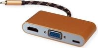 ROLINE 12.03.3155 Schnittstellen-Hub USB 3.2 Gen 1 (3.1 Gen 1) Type-B Schwarz - Gold