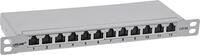 InLine&reg; 25,40cm (10) Patchfeld Cat.6A 0,5HE 12-fach, lichtgrau, RAL7035, mit