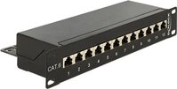 DeLOCK - Patch Panel - RJ-45 X 12 - Schwarz - 1U (43297)