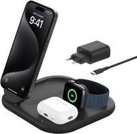 Belkin BoostCharge 3-in-1 - Kabelloses Ladeger&auml;t - magnetisch, faltbar, mit Qi2 +