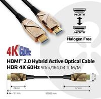 Club 3D CAC-1391 - HDMI-Kabel - HDMI (M) bis HDMI (M) - 50,0m - Hybrid