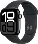 Apple Watch Series 10 GPS 42mm Jet Black Aluminium Case mit Black Sport Band - S/M