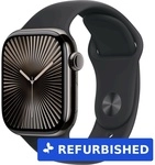 Apple Watch Series 10 GPS + Cellular 42mm Slate Titanium Case mit Black Sport Band -