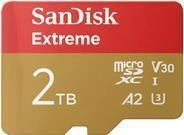 SanDisk Extreme - Flash-Speicherkarte (microSDHC/SD-Adapter inbegriffen) - 2TB - A2 /