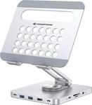 Conceptronic DONN26G Tablet-St&auml;nder mit 8-in-1-Dockingstation - 360&deg; drehbare Basis