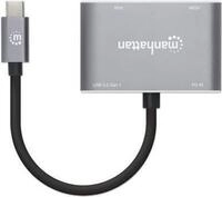 Manhattan 130691 Notebook-Dockingstation & Portreplikator Kabelgebunden USB 3.2 Gen 1