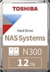 TOSHIBA N300 NAS HARD DRIVE 12TB BULK 3.5 SATA 7200 RPM 512MB CMR (HDWG51CUZSVA)