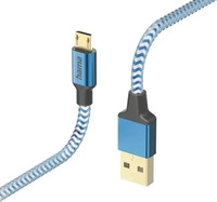 Hama 00201555, Hama Reflective USB Kabel 1,5 m USB 2.0 USB A Micro-USB B Blau
