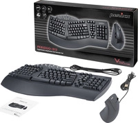 Perixx PERIDUO-512 DE B Kabelgebunden Tastatur, Maus-Set Ergonomisch QWERTZ Schwarz