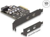 Delock PCI Express x4 Karte zu 2 x extern USB Type-C+ 1 intern 10 Gbps Typ-E Key A