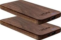 InLine 2er woodplate - USB Powerbank 5.000mAh - mit LED Status Anzeige - Echtholz