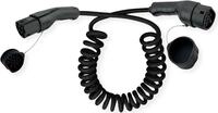 ROLINE E-Auto Ladekabel Typ2, 3-phasig, 480VAC (3P+N+E), 16 A, 11 kW, Spiralkabel, 3