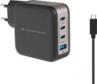 Conceptronic ALTHEA18B 4-Port 100W GaN USB-C Ladeger&auml;t Schwarz