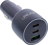 InLine USB KFZ Stromadapter Power Delivery - 2x USB-C + QC 3.0 USB-A - schwarz
