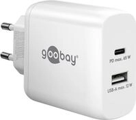 Goobay USB-C PD Dual-Schnellladeger&auml;t (65 W) wei&szlig; (65410)