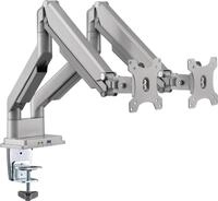 InLine Tischhalterung m. Lifter & USB/Audio - 2 Mon. bis 81cm (32) 9kg - silber -
